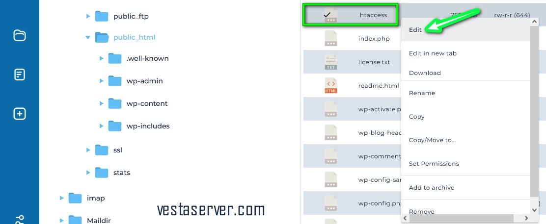 ویرایش فایل htaccessدر پنل هاست دایرکت ادمین